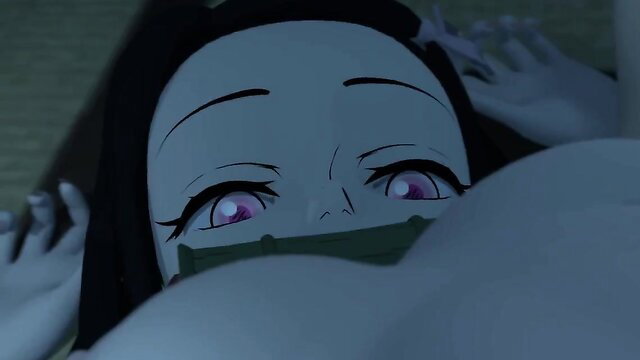 Nezuko Kamado gagged and smothered in intense Demon Slayer SFM hentai