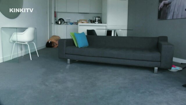 Petgirls Tigerr & Nasty naked on floor in kinky living room scene