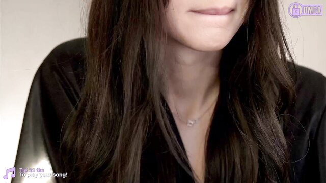 _sirine smiling closeup in silk top, littleboobs Chaturbate tease