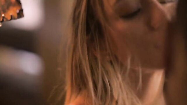 Blonde celeb with nude tits kisses passionately in explicit sex tape