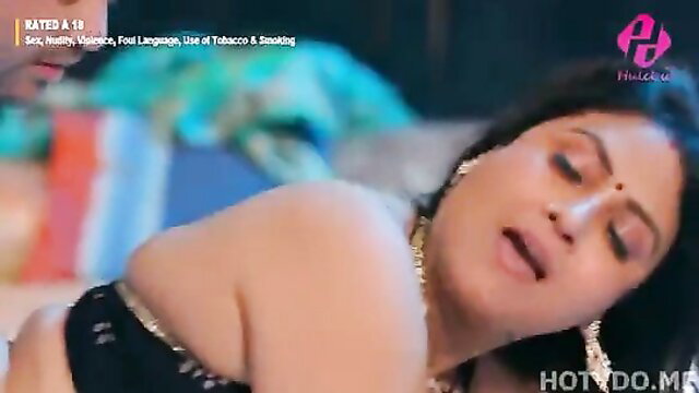 Indian Savita Mami in sexy saree, aroused expression, Ulluuncut hot scene