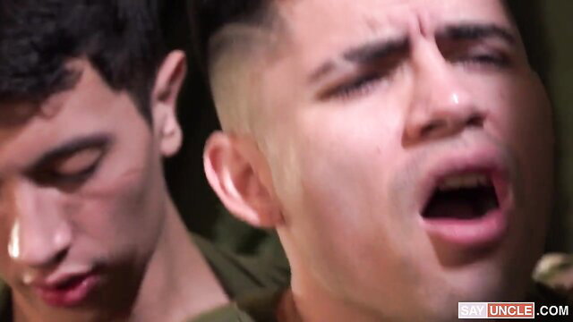 Will Nouvak and Caetano Soares hot doggystyle fuck in military gear
