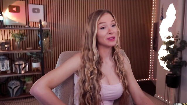 Blonde Bebahan in tight pink top, hot OnlyFans leaked lingerie tease