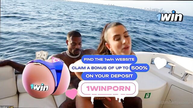 Lena The Plug sexy ass on yacht with 1win promo, hot leaked tape tease