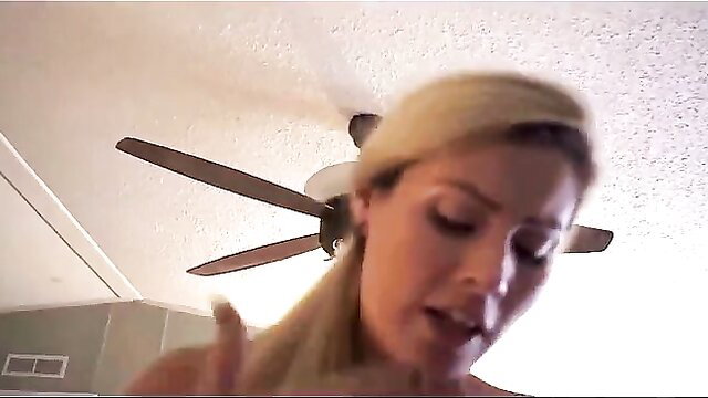 Blonde MILF Coco Vandi closeup smile in adult video