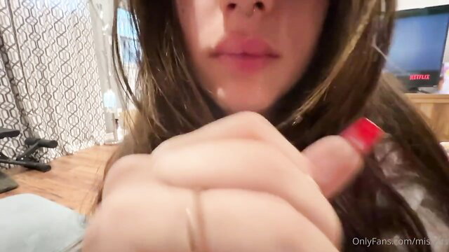 Missy.ts closeup face and hand, hot OnlyFans teaser