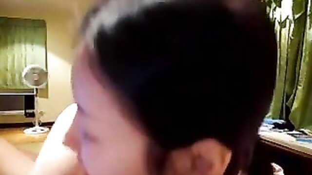 Asian cutie with tight body sucks cock closeup on cam