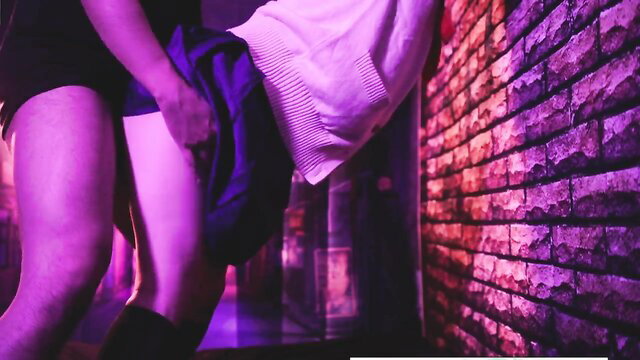 Echiechi's GF squirts wildly as mini skirt rips off in neon-lit JAV scene