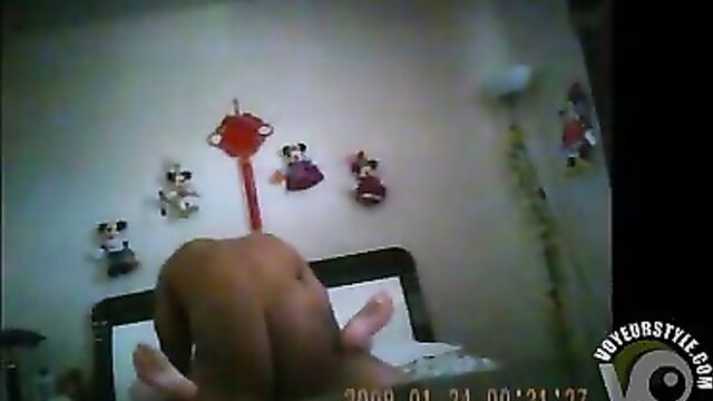 Thai babe's bare ass POV in nursery room, tight clothes wet massage tease