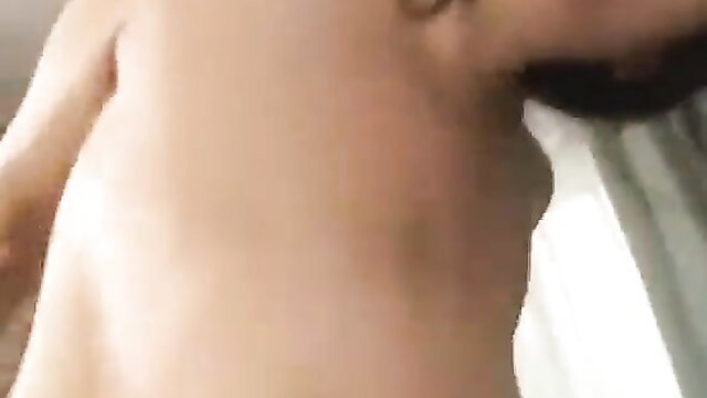 Chubby Japanese mom neck kissed by son's friend closeup