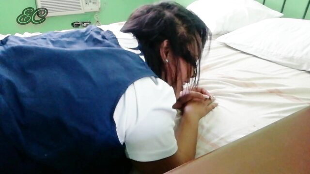 Asian woman in school uniform prays on bed in amateur sex thumbnail