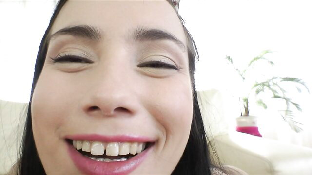 Jane Candy smiling close-up POV face in Naughty Squirter ass fuck video