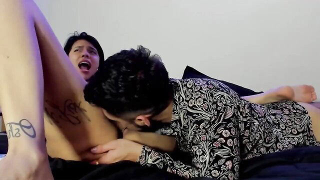 Latina model gets her pussy eaten by guy in hot cunnilingus