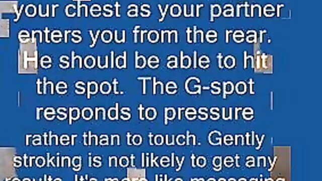 Doggy style G-spot stimulation: partner enters from rear hitting the spot