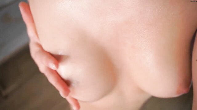 Little Poetry's perfect bare tits closeup tease, best tits show March 2025