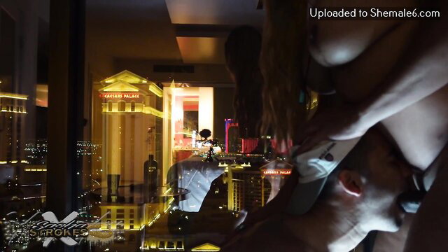 Sasha Strokes fucks black delivery boy hard in Vegas hotel room