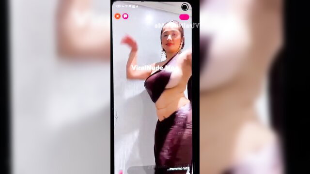 Aditi Mistry wet maroon bra top shower dance flaunts curves