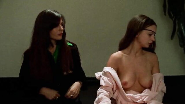 Christina Lindberg nude tits exposed in pink shirt, Thriller A Cruel Picture