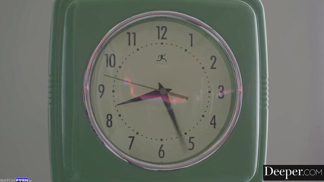 Penny Barber closeup in steamy green clock glow Deeper