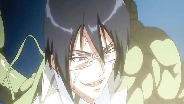 Anime doctor with tentacles grinning slyly at viewer