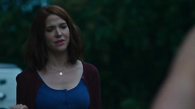 Amalia Uys redhead in blue top and cardigan, Tuiskoms nude scenes
