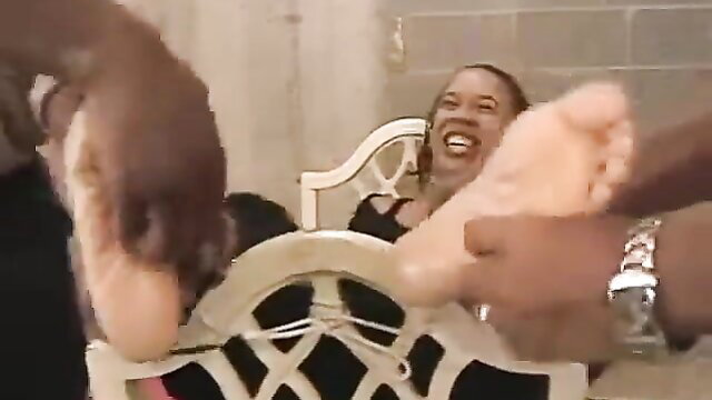 Angelica's forbidden ticklish bare feet grabbed by man