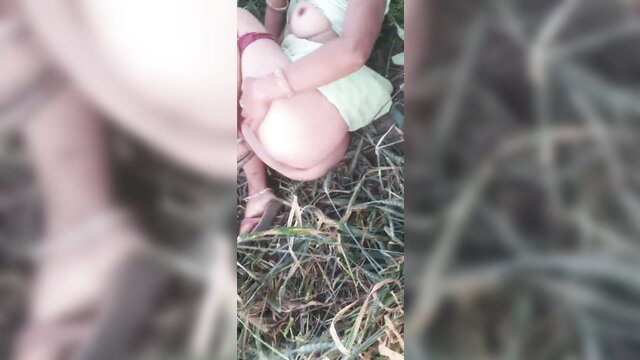 Desi sister-in-law rubs fat ass in wheat field teasing brother-in-law