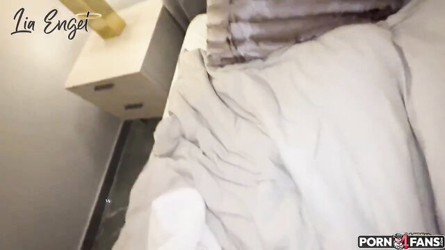 Lia Engel teases in bed, horny step sis seduces step bro