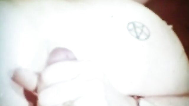 Vintage teen girl sucking cock closeup with peace tattoo
