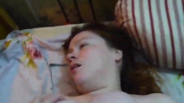 Redhead woman tied with swinging tits in missionary position