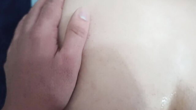 Horny Arab wife deep anal gape, hand spreading big ass cheeks