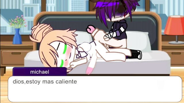 Michael fucking futa Mrs Afton in bed, horny anime hentai scene