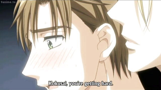 Blushing anime guy teases Kokusai getting hard in Hey Class President gay OVA