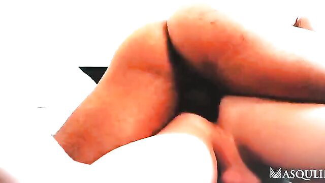 Benjamin Blue's thick ass spread wide in hot gay sex with Mateo Zagal