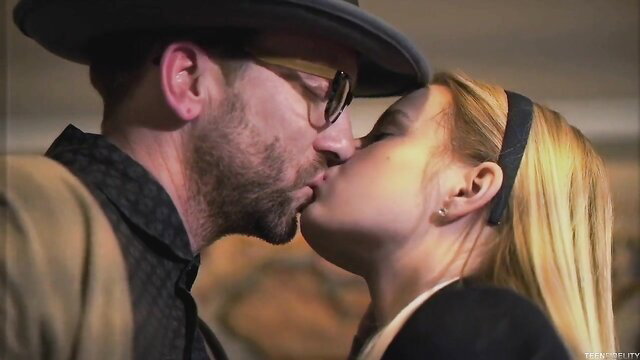 Scarlett Sage kissed passionately by cowboy daddy in Schoolgirl 4