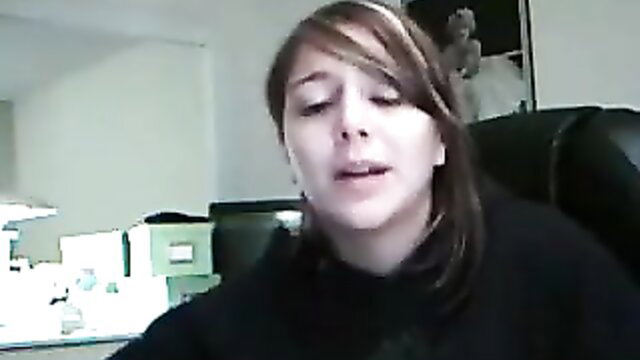 Cam girl Kara closeup talking on webcam, amateur solo