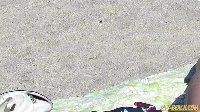 Close-up nude beach voyeur MILF pussy amateur