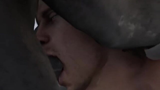 Mr. X fucks Leon's mouth deep in Resident Evil gay SFM porn