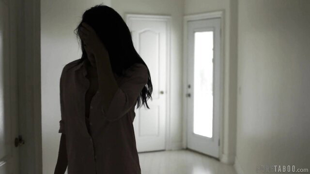 Silhouette of woman covering face in open shirt, Pure Taboo thriller tease