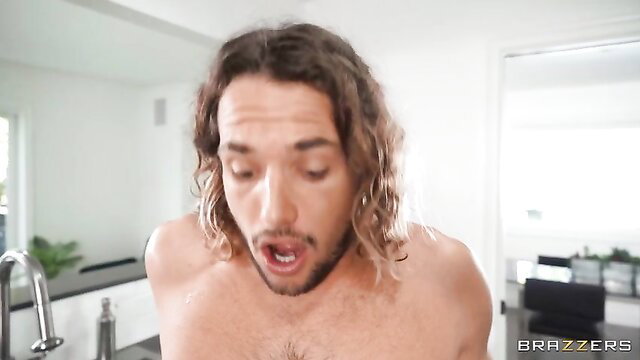 Tyler Nixon naked in kitchen, Cherie DeVille Brazzers blowjob