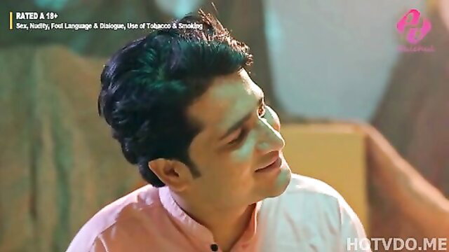 Handsome Indian man smiling sideways in Savita Bhabhi Episode 4 hot scene