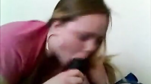 Housewife sucking big black cock in hot amateur blowjob