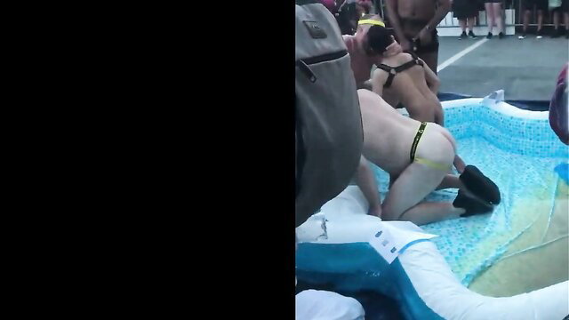 Latino man giving blowjob and receiving golden showers