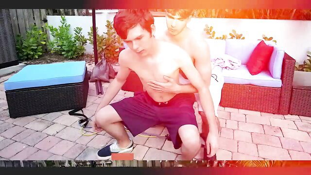 Latin twinks raw anal pounding and deepthroat outdoors