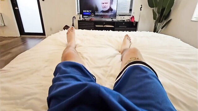 Hot spic babe POV teasing with legs spread on bed