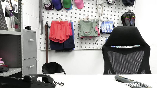 Big tits MILF mom's gym clothes rack in locker room