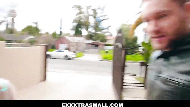 Chloe Temple smiles as big dick penetrates her tight pussy outdoors