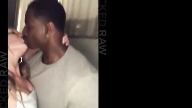 Horny blonde kissing BBC stud passionately, Blacked Raw