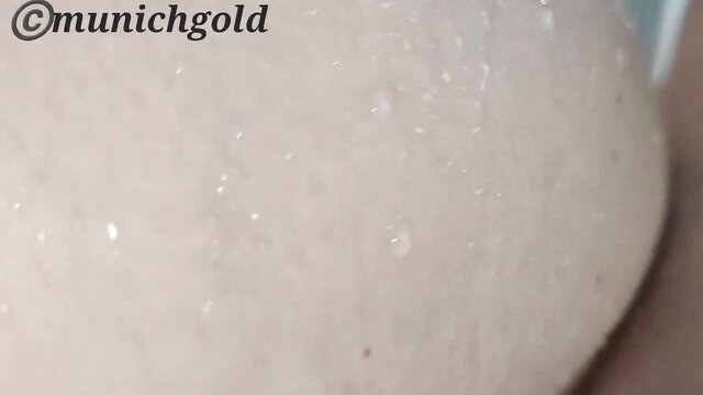 POV closeup wet hairy huge pussy fucked from behind