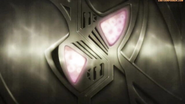 Sci-fi robotic armor with glowing purple lights in hentai gay BDSM thumbnail